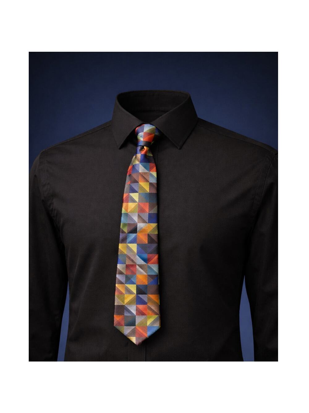 New Boys Geometric Zig Zag Satin Neck Tie Approximately 42"